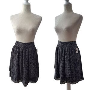 Gap Women's Black White Mini Skirt With Pockets Casual Travel Sz 12 Tall